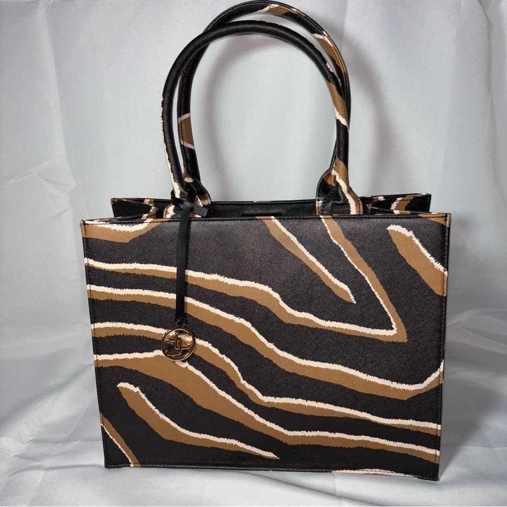 CHICO’s Animal Print Black and Brown Tote Bag